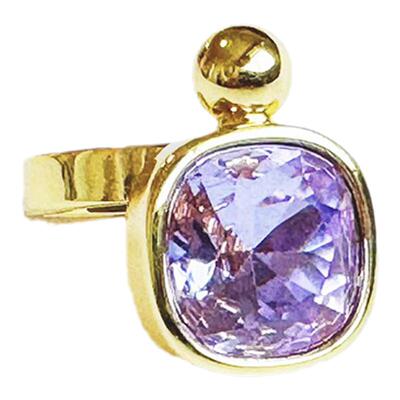 nocturne捷克钻简约丁香紫戒指