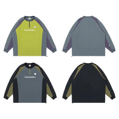 TreeOutside 轻防泼水防晒UPF50+半拉链撞色拼接套头夹克