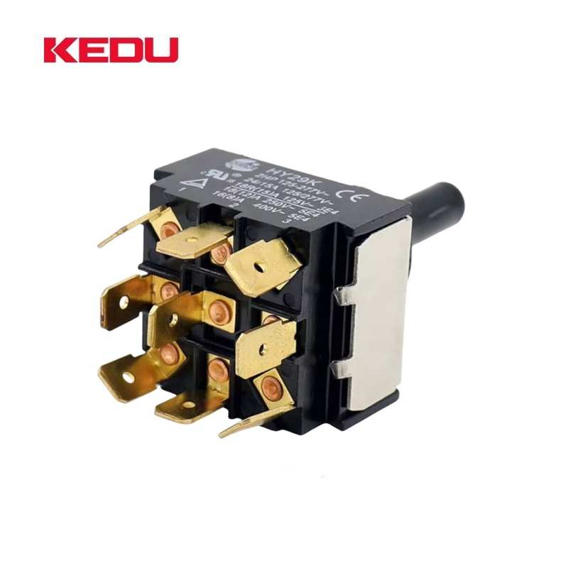 KEDU科都HY29E 29D 29K二/三档2/3档4/6/9脚钮子开关摇臂拨动开关