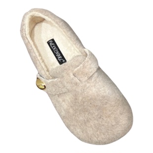 十三行女鞋实拍加绒勃肯鞋女2026年厚底一脚蹬懒人鞋博肯呢子单鞋