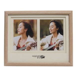 创意北欧木质双框三框组合相框摆台5寸6寸7寸8寸卡纸装裱画框相架