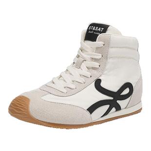 星期六复古高帮女2026春季新款内增高拳击靴潮流运动休闲鞋德训鞋