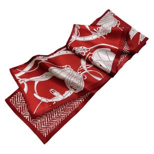 真丝红色长条丝巾女2025新款本命年搭衬衫细窄飘带高级感围巾系脖