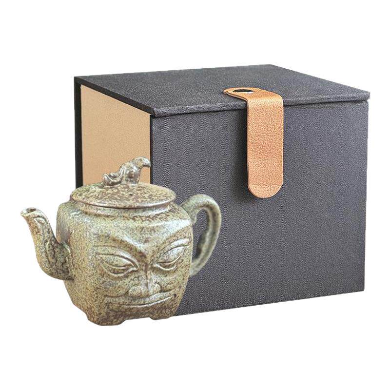 四川三星堆纪念品紫砂茶壶创意陶瓷泡茶单壶家用复古茶具礼品礼物