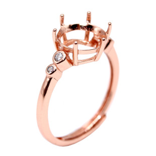 925银戒指空托 简约圆形戒托 经典款 代镶嵌 圆4*4-15*15mm活口