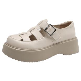 大东包头罗马凉鞋女款2026新款夏季猪笼鞋镂空凉单鞋厚底透气女鞋