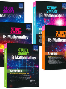 新加坡数学 SAP Study Smart IB Mathematics 聪慧学习 IB课程 代数 统计 函数 微积分 几何 高中数学教辅 数学考试用书 英文原版
