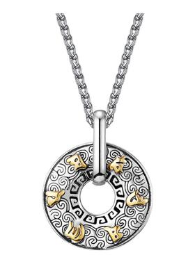 男士钛钢六字真言圆环项链