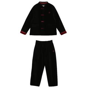 IVY HOUSE常春藤儿童装男童冬季 套装外套裤子铺棉年服中式两件套