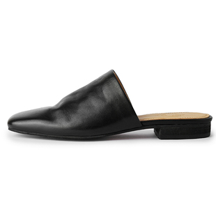 头层牛皮手工制日系复古夏季包头拖鞋女外穿舒适百搭穆勒凉拖鞋女