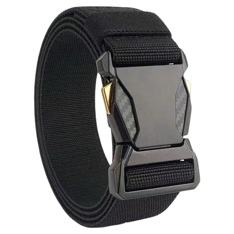对插扣弹力皮带男自动扣时尚百搭潮流男士腰带户外尼龙帆布裤腰带