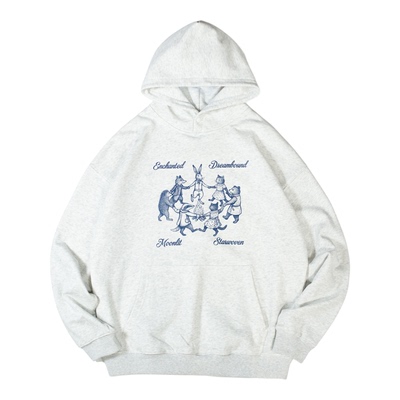 月下圆舞毛线圈连帽衫套头卫衣