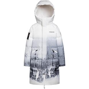 波司登奥莱长款男女童防风保暖耐脏百搭时尚抗菌绒连帽厚羽绒服