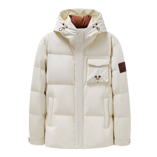 杉杉条绒灯芯绒90鸭绒保暖面包服冬工装外套连帽羽绒服加厚外套男