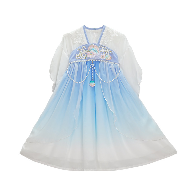 女童西域汉服夏季女宝宝民族连衣裙古装超仙女孩异域特色演出服装