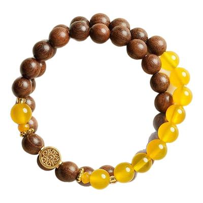 【普陀山官方】天然金丝檀木手串