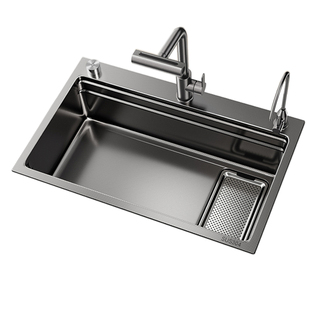 厨房304不锈钢水槽加厚压纹大单槽家用洗菜盆洗碗槽台下盆洗碗池