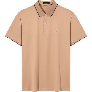 【含丝光棉】柒牌男装短袖polo衫男 2024夏季新款中年爸爸休闲T恤