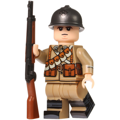 二战法国士兵军事积木玩具小人仔