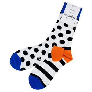 经典系列Happysocks袜子女中高筒彩色波点爱心条纹百搭情侣袜潮袜