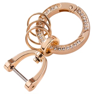 汽车钥匙扣挂件弹簧扣挂件镶钻钥匙环带钻创意钥匙圈 机车钥匙扣