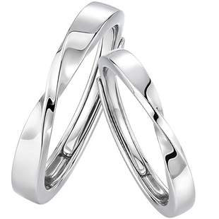 I Do&Co.永恒爱恋情侣对戒银戒指小众轻奢设计 送男女朋友礼物