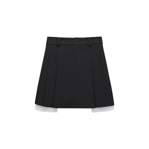 OCHIRLY欧时力 蕾丝花边百褶裤裙a字短裙半身裙度假裙2025夏新品