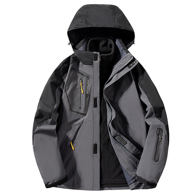 稻草人户外冲锋衣男女三合一两件套加绒加厚防风防水登山保暖外套