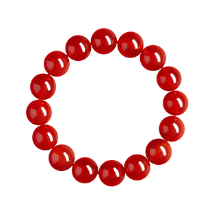 天然红玛瑙散珠水晶手串女单珠玉石红色玛瑙珠子串珠手工diy手链