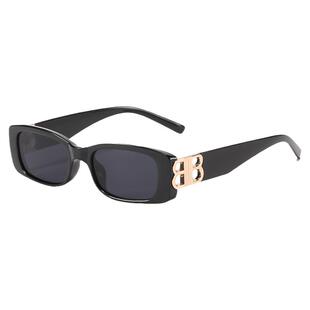 2025新款网红ins欧美风方形双B辣妹复古墨镜女高级感街拍太阳眼镜
