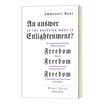 英文原版 An Answer to the Question  What is Enlightenment 康德 对什么是启蒙运动的回答 英文版 进口英语原版书籍
