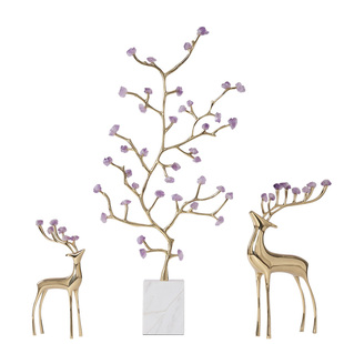 天然紫水晶发财树摆件客厅玄关入户竖高电视柜壁龛装饰品乔迁新居