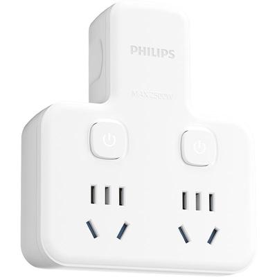 飞利浦家用0m分控孔位一转多插座