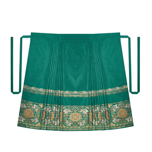 兔个吉利织造司原创明制汉服仿妆花暗纹团花马面裙套装对交穿上衣