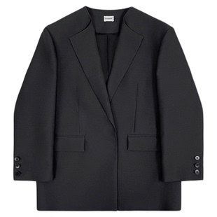 ECHOADE经典返场 自带高智感硬朗干练垫肩设计单驳领真丝羊毛西装