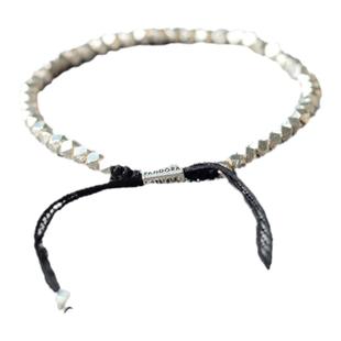 言午原创清迈手工银手链 925银首饰可调节简约百搭可刻字生日礼物