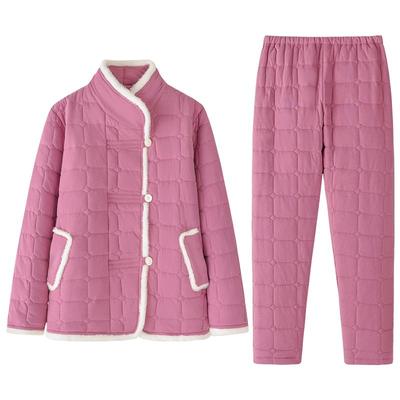 高级感睡衣女秋冬款加厚纯棉夹棉