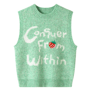 【奥莱清仓】安奈儿童装男女童针织背心毛衣可爱休闲宽松保暖