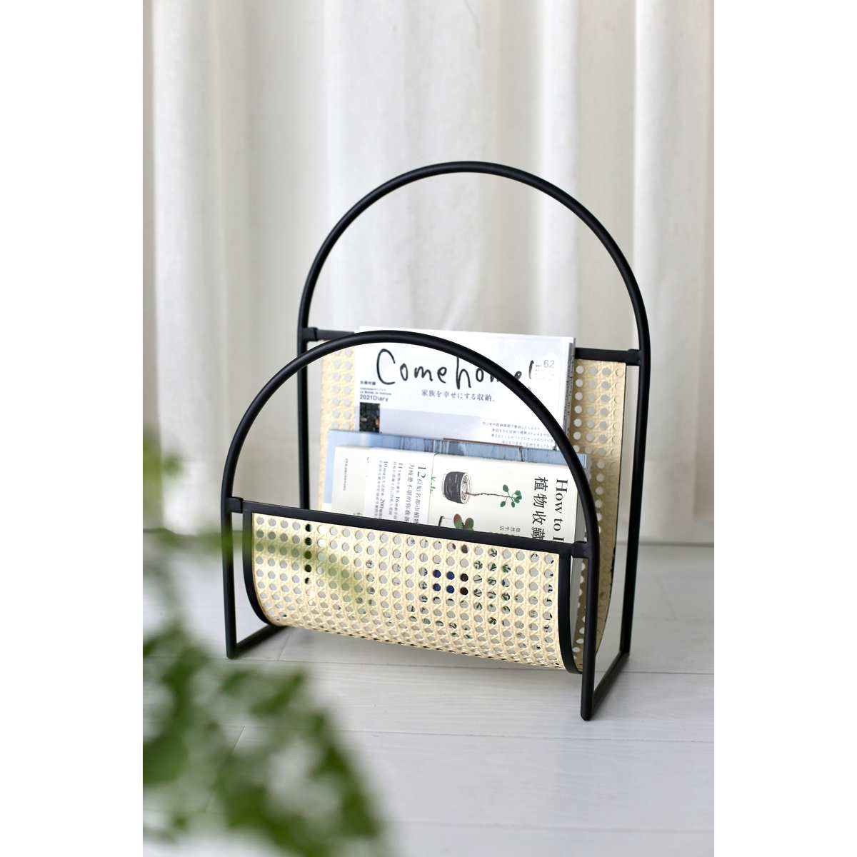 嘻物所 金属日系藤编设计书报架复古客厅沙发收纳INS咖啡馆杂志架
