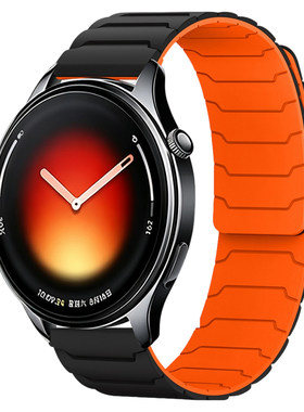 净图适用小米Watch5/S5/S4 Sport/Color 2/S3/S2/S1 Pro手表强力磁吸硅胶表带铠甲纹腕带回环款男表替换22mm