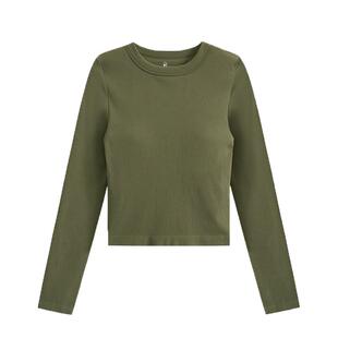 菲卡沫莉FINE固定杯针织肌底衣轻薄半高小圆领长袖外穿内搭上衣女