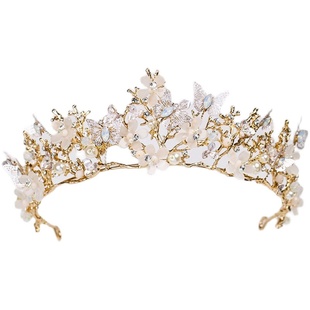 女童蝴蝶头饰儿童花朵发箍巴洛克公主发饰大童音乐会演出盘头配饰