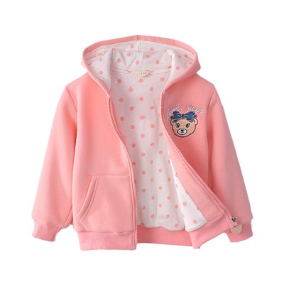 女童加厚双层外套连帽