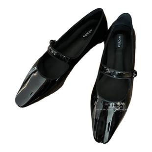 widelia陈姬儿秋冬法式平底玛丽珍芭蕾小皮鞋小香风尖头单鞋1708