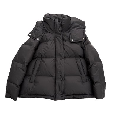 短款连帽白鸭绒羽绒服女不臃肿