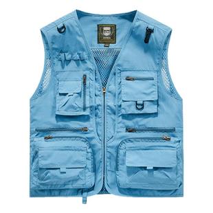 摄影工作服户外钓鱼工装马甲印logo刺绣导演记者广告媒体背心马夹