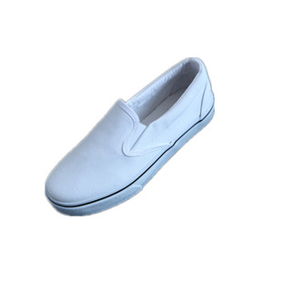 一脚蹬套脚小白鞋手绘黑白帆布鞋懒人情侣鞋医院护士鞋雷尼尔227