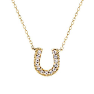 日本代购直邮GinzaRim马蹄吊坠项链女小众轻奢INS钻石锁骨链18K金