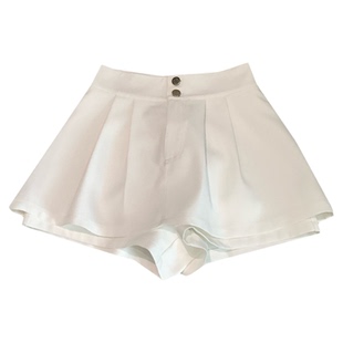 大码百褶短裙子遮胯半身裙裤春秋新款小个子减龄超短裙西装a字裙