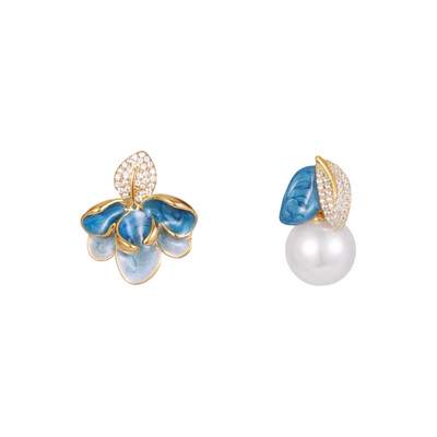 小众珐琅珍珠款软垫耳夹女